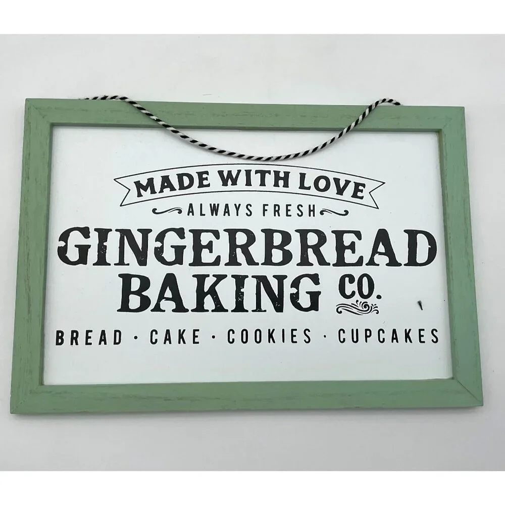 Target Discontinued Wooden Christmas 'Gingerbread Baking Co' Hanging Sign